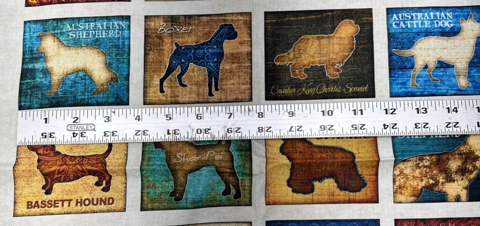 2018 Must Love Dogs Dan Morris for QT Fabric Dog Squares Cotton Fabric   1Y #31 - Image 3 of 4