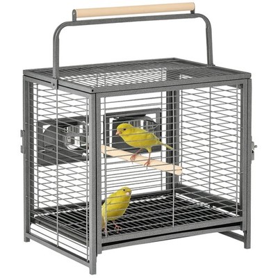 PawHut Papageienkäfig, Travel Carry Haustier Vogelkäfig Nymphensittich mit Metallgriff
