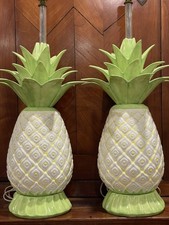 Pair Of Mid Century Ceramic Pineapple Table lamps Hollywood Regency 1stdibs