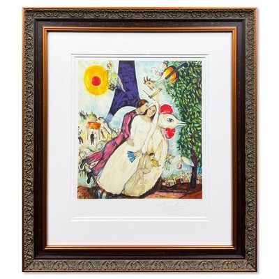 Marc Chagall Les Maries De La Tour Eiffel FRAMED Ltd. Ed