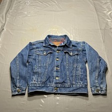 Vintage Brittania Youth Denim Jean Jacket Medium 10-12 Trucker Flannel Lined