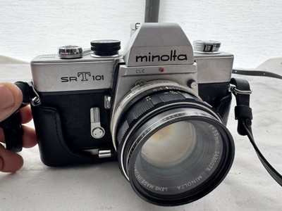 Minolta SRT 101 35mm Film SLR Camera W/ Minolta Rokkor 50mm f/1.7 Lens - TESTED