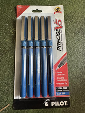 5 PILOT V5 BLUE INK PRECISE PENS X FINE 0.5MM ROLLING BALL 26011 PV5-BLU-CB
