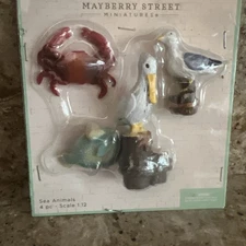 Mayberry Street miniatures Sea Animals Seagull Pelican Crab Fish Scale 1:12 New