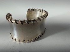 Tiffany & Co. 2001 Sterling Silver Stitch Cuff Bracelet 925