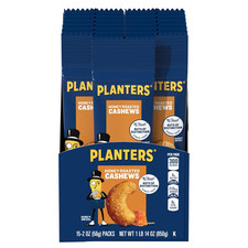 Deluxe Honey Roasted Whole Cashews, Party Snacks, Plant-Based Protein, 2 Oz Bags