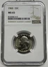 1965 Washington Quarter 25c NGC MS65 Mint State Uncirculated