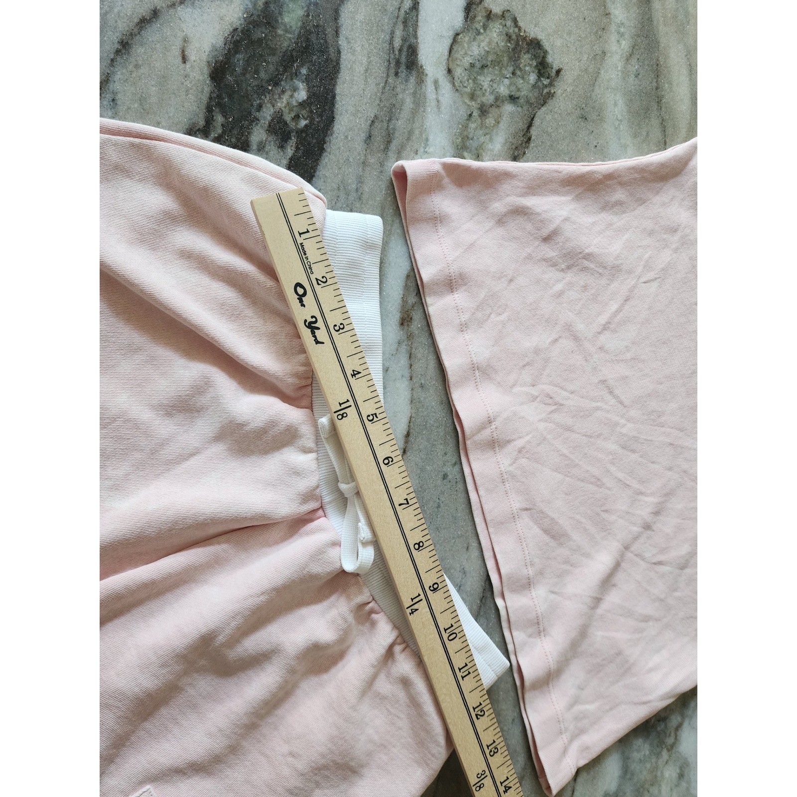 Ellesse Womens 2 Piece Lounge Set Pink White Raglan Tee Shorts Chenille Logo image 7