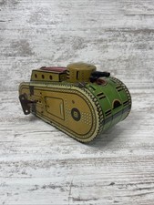 Vintage Marx DoughBoy 10" Tin Litho Windup Army Tank Working Condition