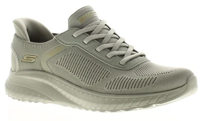 Skechers Slip Ins Bobs Squad Chaussures Trainer Femme Olive Large à Enfiler UK - Photo 1/4