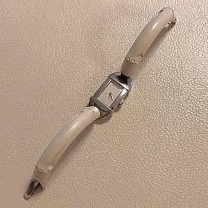 Montre femme GUCCI 6800L bambou quartz blanc occasion