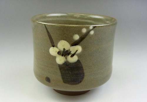o5038, JPN, movimiento artesanal popular, ropa Ushinoto, taza de té patrón de ciruela tradicional. - Imagen 2 de 7