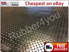 Black DIAMOND Rhombus Boat Deck Shed Workshop Rubber Flooring Matting 1.2m x 3mm