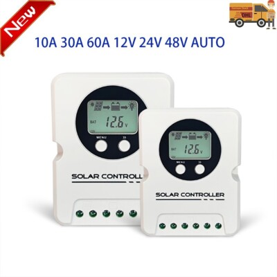 10A 30A 60A Solarladeregler 12V 24V 48V Batterie Regulator Max 50V/100V PV Input