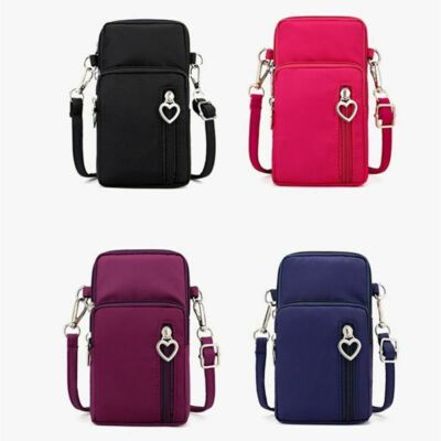 Handy Umhängetasche Handtasche Reißverschluss Geldbörse Smartphone Bags Damen DE