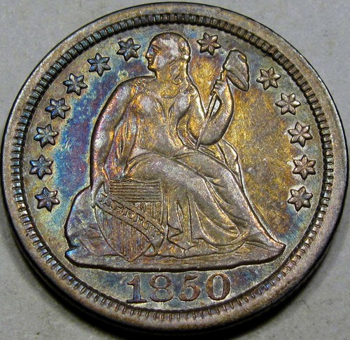 1850 Sitzende Freiheit Groschen Auswahl AU++... Auffällig mit hervorragender Albumtönung, SCHÖN!!!