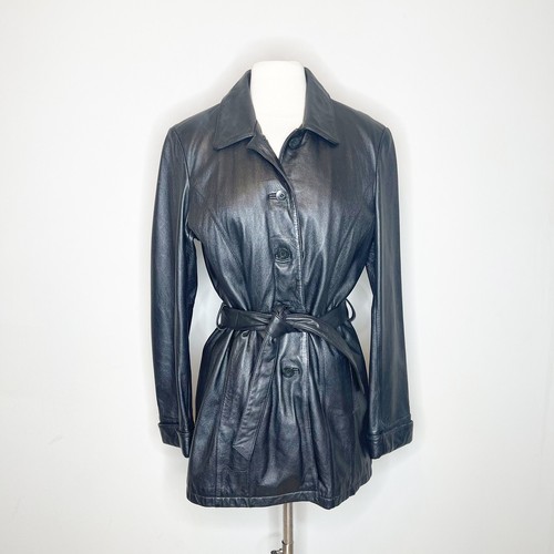 Gabardina vintage Y2K Wilson's de cuero talla mediana negra forrada con aislamiento 3M - Imagen 2 de 9
