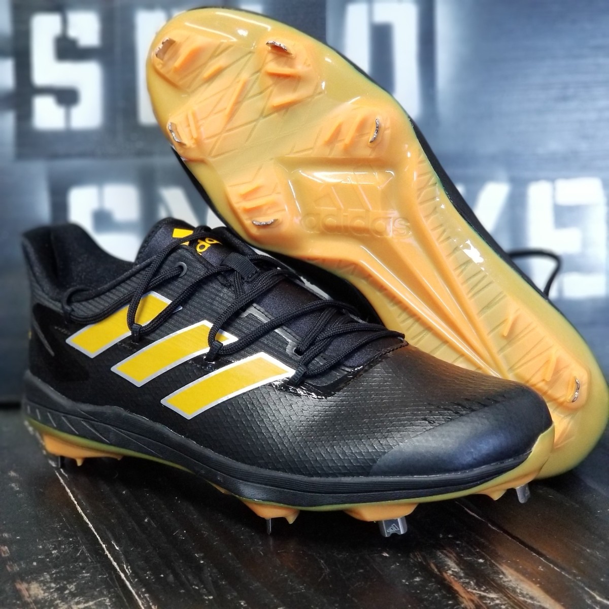 ADIDAS Adizero Afterburner 8 Black Yellow Baseball Cleats Mens USA 15 H00974 NWT Adidas Adizero Afterburner 8 (H00974) 8,0 Black/Yellow main image 4