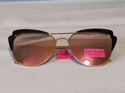 Betsey Johnson Gold Black top Rim Cat  Sunglasses