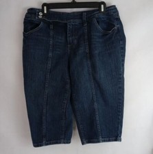 ANA Women's Dark Wash Denim Bermuda Jean Shorts Size 12 Inseam 16"
