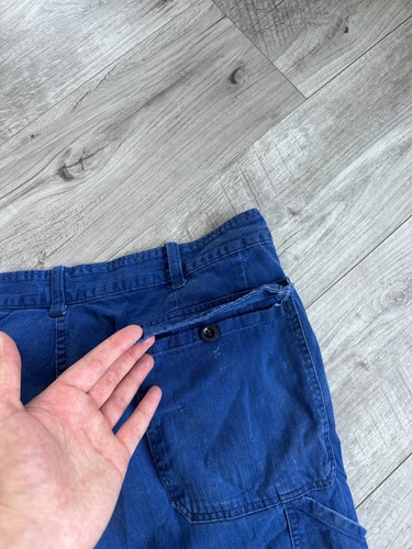 Pantalón Vintage French Work Años 80 Azul Algodón Envejecido Talla: 54 - Imagen 15 de 16