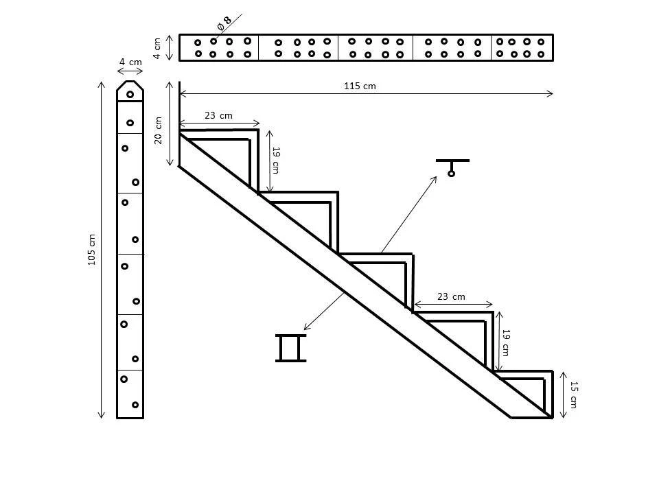 Montascale per scale telaio per scale in alluminio 2 - 6 gradini   - Immagine 4 di 4