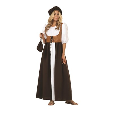 Deluxe Renaissance Festival Costume Dress Women's Halloween Cosplay Brown OS