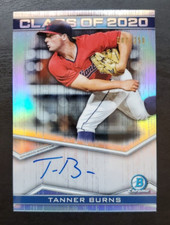 2020 Bowman Draft Tanner Burns Class of 2020 Auto RC 82/250 Cleveland Indians