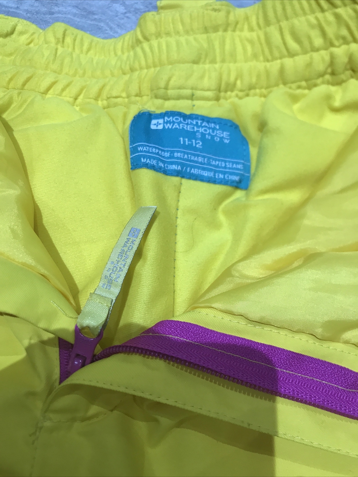 Childrens Yellow Salopettes Ski Trousers Mountain Warehouse Age 1112