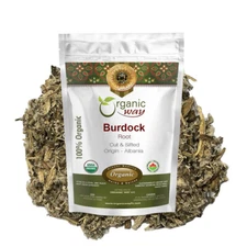 Organic Way Burdock Root Cut & Sifted - Herbal Tea | Kosher & USDA Certified