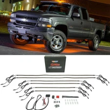 LEDGlow 6pc Orange Flex LED Slimline Truck Underbody Underglow Neon Lighting Kit