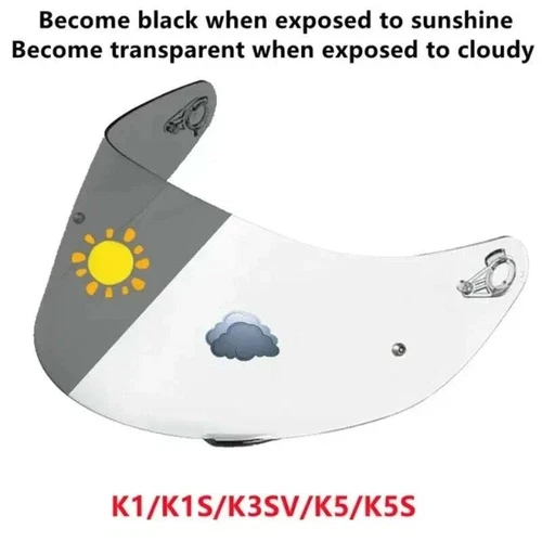 Photochromic Visor for AGV K5 K3SV K1 Helmet Windshield Auto Lens Replacement - Picture 1 of 6