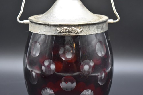 Cubo de hielo rojo rubí con carcasa de peltre checo/bohemio cortado a limpiar cubo de hielo de 8 - Imagen 3 de 9