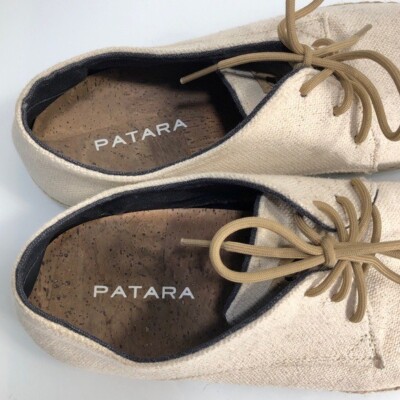 Patara Mens Ivory Nomad Canvas Derby Casual Lace Up Shoe Men  display picture 3