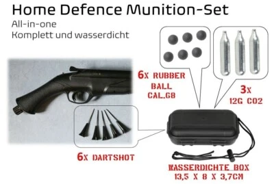 MARKENLOS Home Defence Munition Set in wasserdichter Box, Rubber Balls, Dartshot-Munition