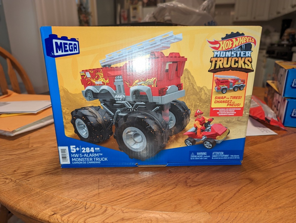 Hot Wheels Mega Construx 5-Alarm Fire Truck Monster Trucks and ATV