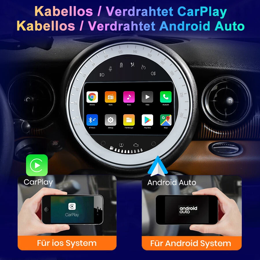 9" 2+32GB Android 12 Autoradio GPS Navi für BMW Mini Cooper R55 R56 2007-2013 - Bild 4 von 4