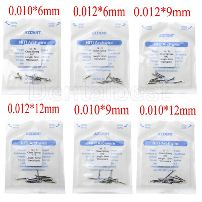 5 Ressorts Orthodontiques En Alliage Niti, Diamètre 0.010", Longueurs 6/9/12 Mm - Pour Traitements Dentaires