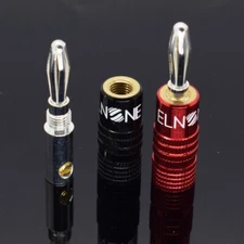 24pcs ELNONE High Quality Silver Plated Speaker Banana Plug Male Audio Connector