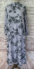 A New Day Womens XS Dress Boho Floral Long Sleeve High Neck Tiered Midi Prairie
