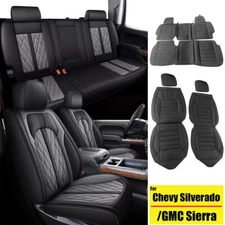 Truck 5-Seat Covers For Chevy Silverado/GMC Sierra 1500 2500/3500HD 2007-18 Gray