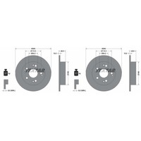 2X Textar PRO Bremsscheiben 260Mm Voll Hinten Passend FüR Honda Civic Integra |
