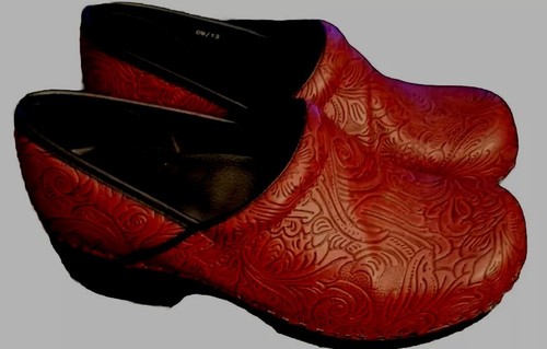 Croft & Barrow Sole Sense Ability 7M CLOGS ROT GEPRÄGTES LEDER - Bild 1 von 7