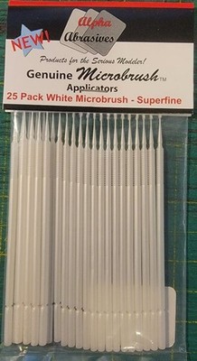 Alpha Abrasives 1303 Genuine Microbrush Applicators WHITE 25 pack