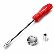 Powerbuilt Magnetic Oil Drain Plug Remover Tool, Flexible Shaft for Easy Reach,