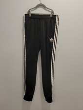 Adidas Black Kids Track Pants with White Stripes SIZE XL 15-16 .
