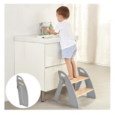 Foldable 2-Step Anti-Slip Stool for Kids   Ideal for Bathroom  Kitchen Use