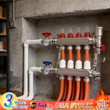1/2&rdquo; PEX Radiant Heat Manifold 4-Branch for Hydronic Radiant Floor Heating
