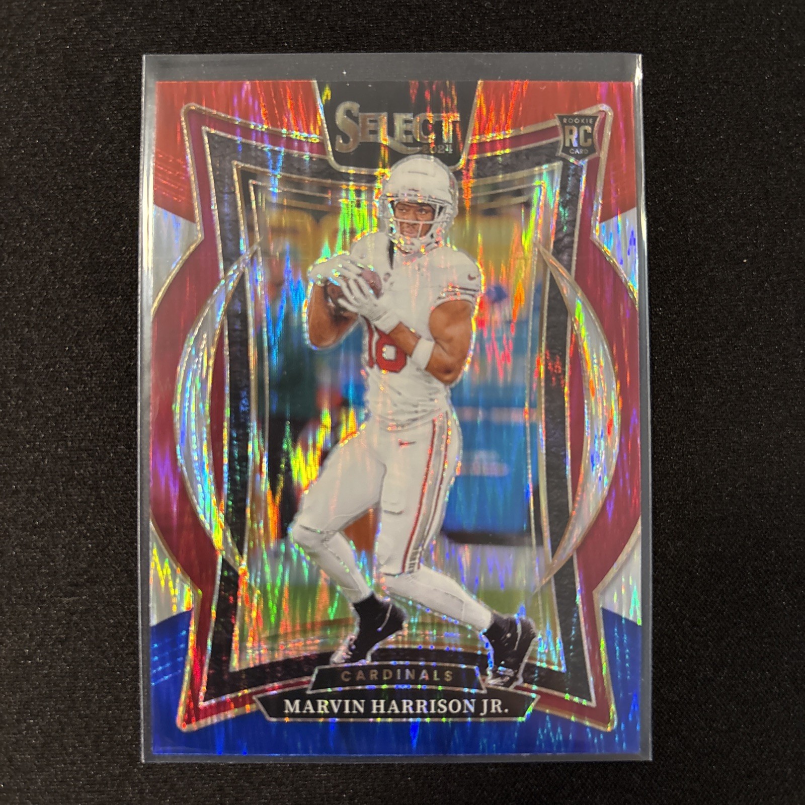 2024 Panini Select - Concourse Marvin Harrison Jr. #28 Red & Blue Shock Prizm RC