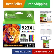923XL 923e 923 Ink Cartridges with Upgraded Chip Combo 4-Pack Compatible for ...
